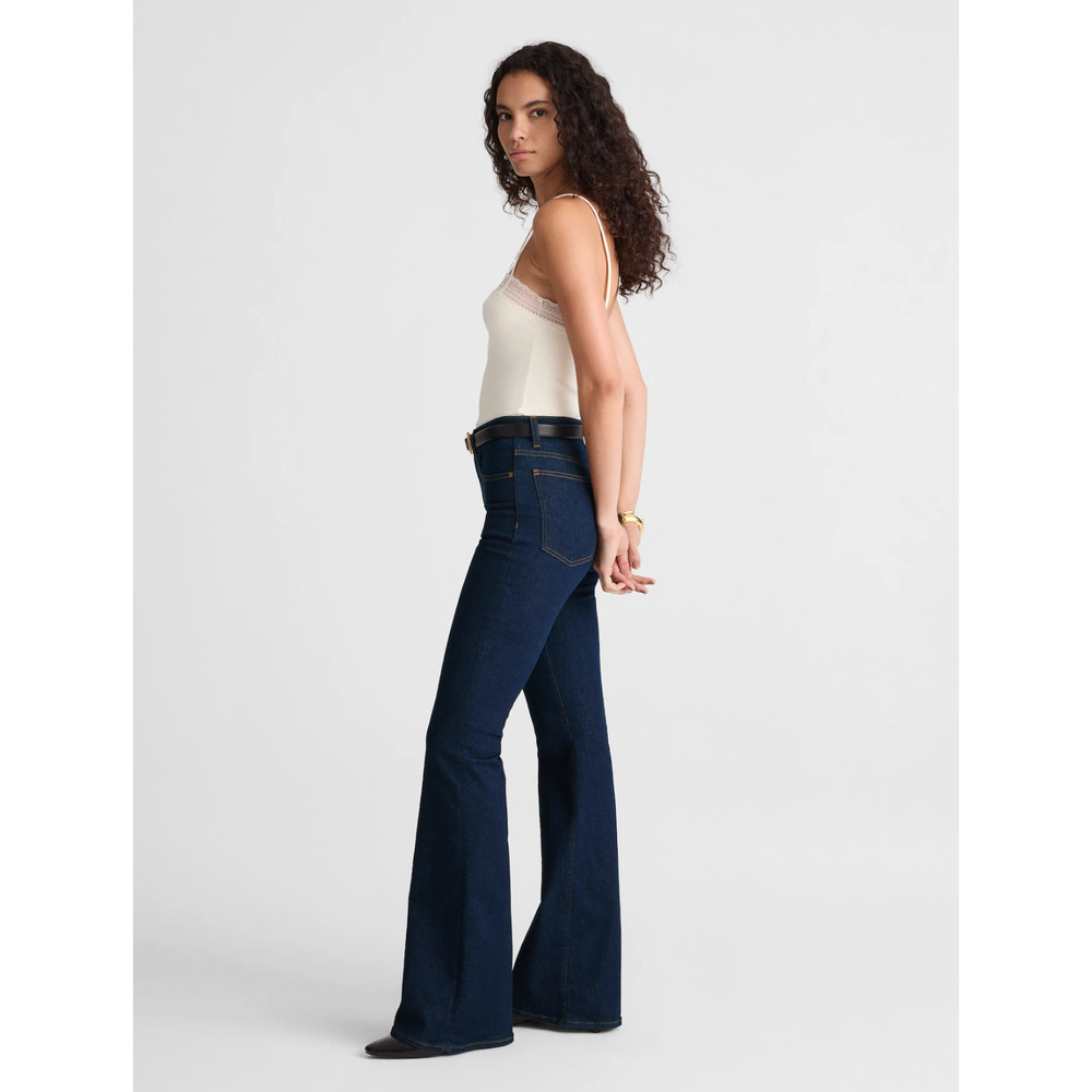Madewell The Petite Stretch Flare Jean Rinse Wash Dark Blue High Rise US 25P NWT - Picture 3 of 12